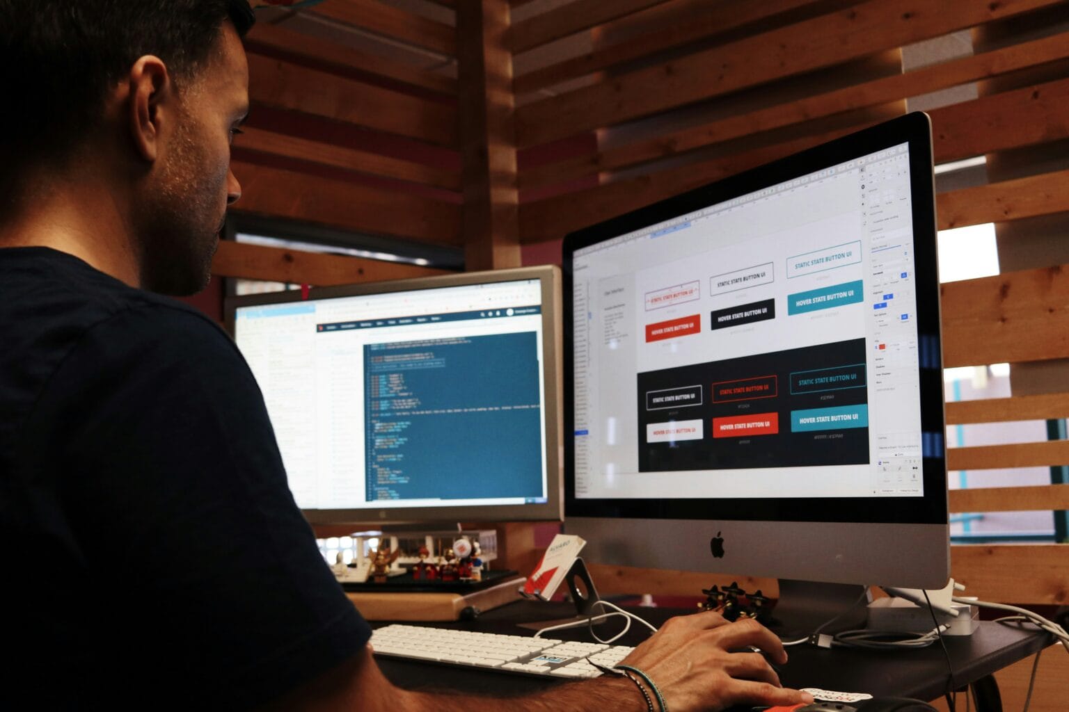 Person building their website using a diy website service.